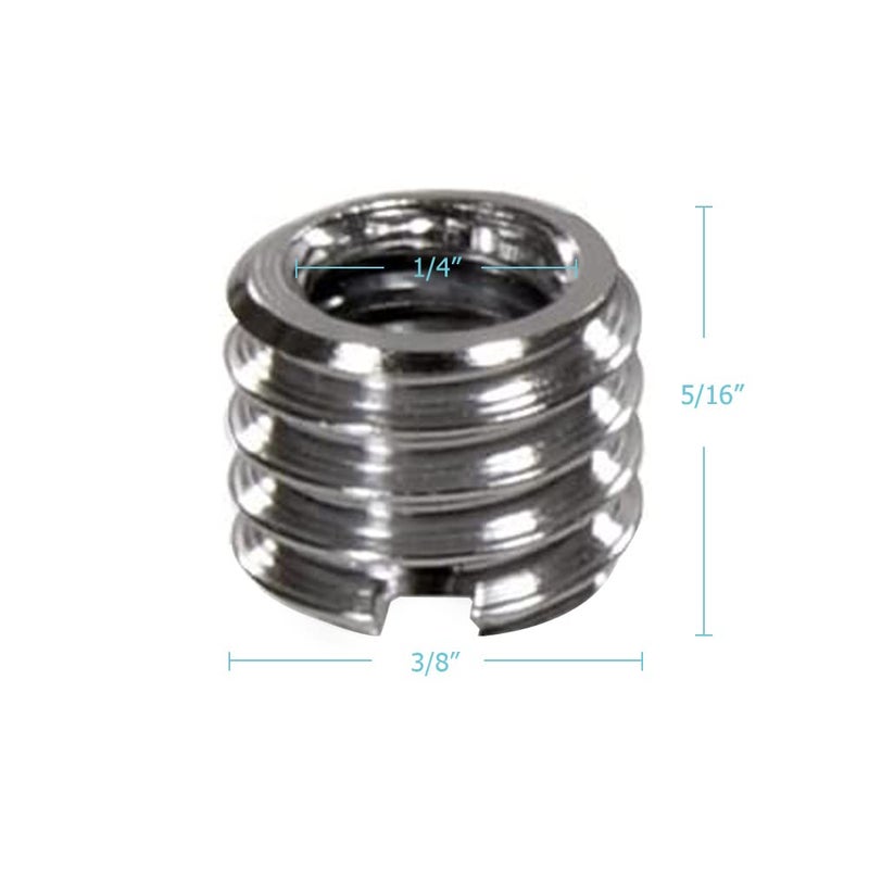 Foto&Tech Metal 1/4 inch to 3/8 inch Tripod Thread Adapter, Easy Mount Convert Screw Adapter for Tripod Monopod Ballhead, Reducer Bushing for Camera Video Equipment DSLR SLR Mic Boom Stand (10 Piece) - Image 2